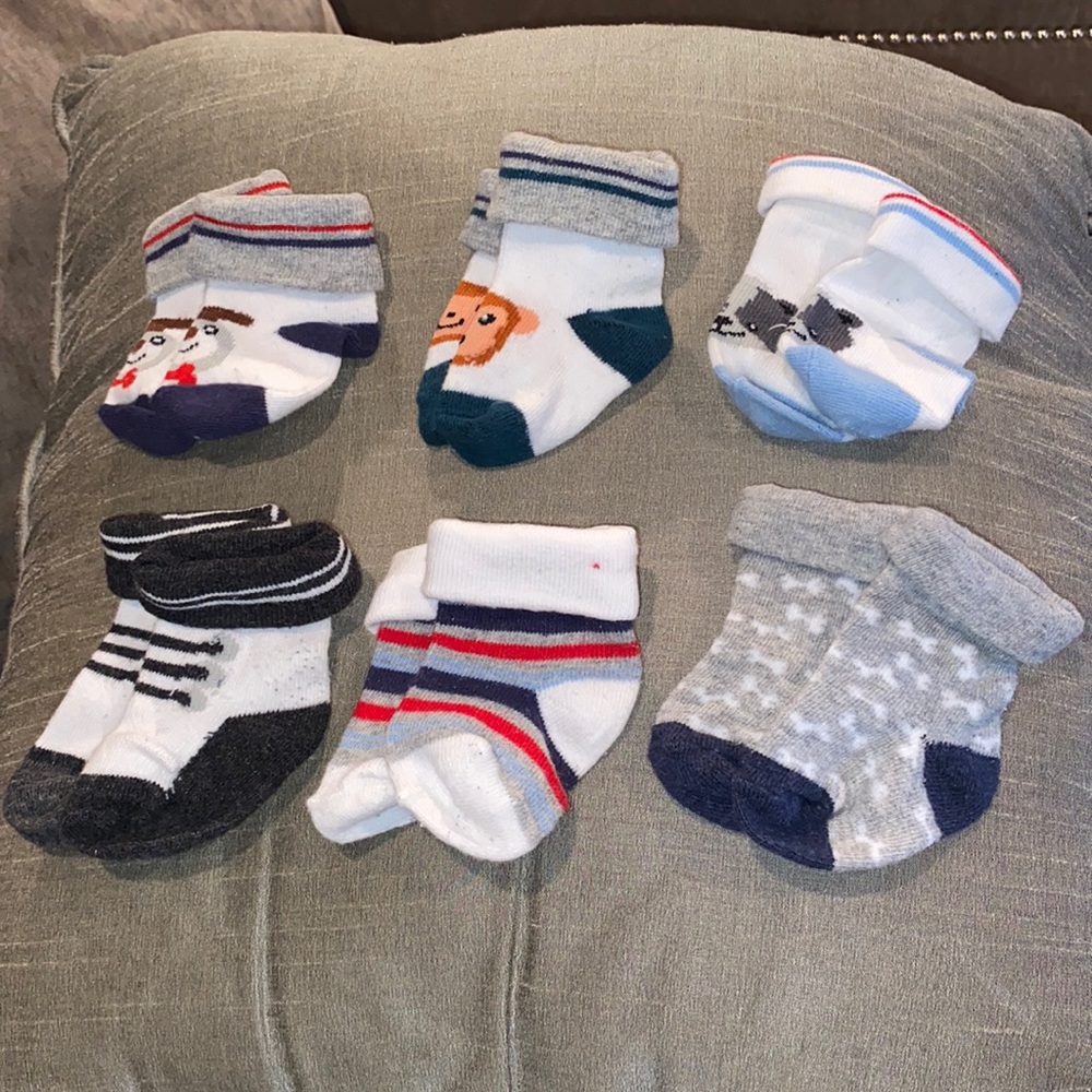 Stepping Stones 0-6M 6-pk socks